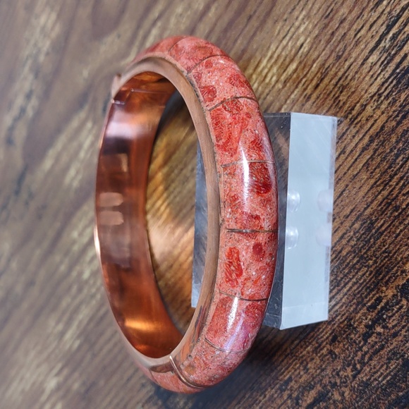 Jay King Coral Inlay Copper Bracelet - Picture 3 of 9